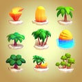 Cute Tropical Island Icons for Your Next Game Asset.