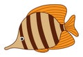 Cute Tropical Isolated Fish. Vector Colourful Fish