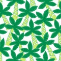 Cute tropical palm trees embroidery seamless pattern