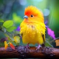 Cute tropical rainforest bird. Royalty Free Stock Photo