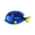 Cute tropical sea fish. Blue tang vector icon. Royalty Free Stock Photo