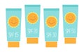 Cute tubes of sunscreen with different SPFsun protection factor