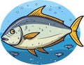 Cute Tuna fish underwater cartoon vector