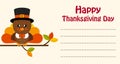 Cute turkey thanksgiving day card vector Royalty Free Stock Photo