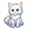 Cute Turkish Angora Kitten Illustration