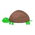 Cute Turtle Cartoon Flat Vector Sticker or Icon Royalty Free Stock Photo