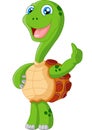 Cute turtle cartoon giving thumb up