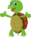 Cute turtle cartoon presenting Royalty Free Stock Photo