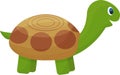 Cute turtle character, childish in cartoon style isolated on white background. Funny, happy tortoise. Standing and smiling Royalty Free Stock Photo