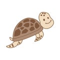 Cute turtle hand drawn vector illustration design element Royalty Free Stock Photo