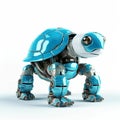 Cute turtle robot, robotic reptile isolated over white background. Created with generative Ai Royalty Free Stock Photo