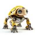Cute turtle robot, robotic reptile isolated over white background. Created with generative Ai Royalty Free Stock Photo