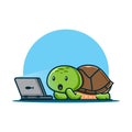 cute turtle watching a movie