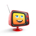 Cute TV with smiley face emoticon Royalty Free Stock Photo