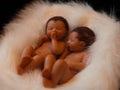 These cute twin sleeping babies Royalty Free Stock Photo