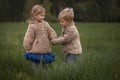 Cute plaing twins Royalty Free Stock Photo