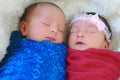 Cute twins sleeping