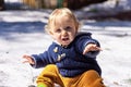 Cute two year old outdoors in winter Royalty Free Stock Photo