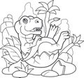 Cute tyrannosaurus coloring book