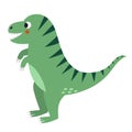 Cute Tyrannosaurus rex in cartoon style isolated element. Funny dinosaur t-rex Royalty Free Stock Photo