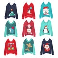 Cute ugly christmas sweaters set sweater party collection