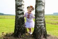 Cute Ukrainian girl playing in the nature Royalty Free Stock Photo