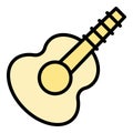 Cute ukulele icon vector flat