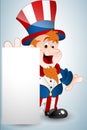 Cute Uncle Sam Banner Royalty Free Stock Photo