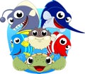 Cute Under Sea Animal Set Royalty Free Stock Photo