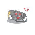 Cute underwater flashlight cartoon character showing a falling in love face Royalty Free Stock Photo