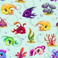 Cute underwater seamless pattern