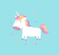 Cute unicorn. Baby pony for fairy animal concept. Child pegasus Royalty Free Stock Photo