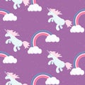 Cute unicorn child seamless pattern.