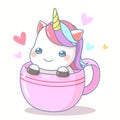Cute Unicorn in coffee cup