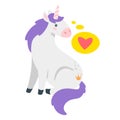 Cute unicorn. Fairytale animal