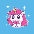 cute unicorn full of hope expression