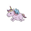 Cute unicorn with horn and wings design