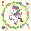 Cute unicorn jumping