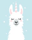 Cute unicorn llama alpaca