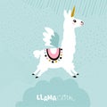 Cute unicorn llama alpaca