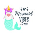 Cute unicorn with mermaid tail Royalty Free Stock Photo