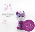 Cute Unicorn Party Invitation Template