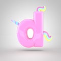 Cute unicorn pink letter D lowercase