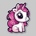 Cute unicorn sticker.