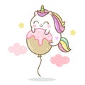 Cute Unicorn vector on balloon, pony cartoon Pastel color, Kawaii Animal, Nursery decoration