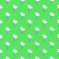 Cute unusual flower and cloud seamless pattern. Simple stylized flowers background