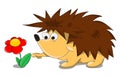 Cute unusual vector cartoon hedgehog