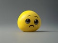 Cute upset yellow emoticon with big eyes.