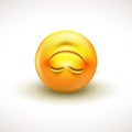 Cute upside down face emoticon, emoji - vector illustration