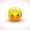 Cute upside down face emoticon, emoji - vector illustration